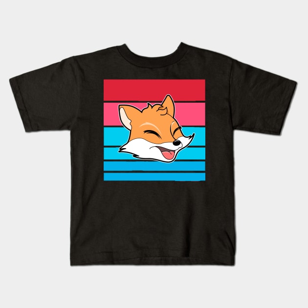 Cute Fox Kids T-Shirt by Imutobi